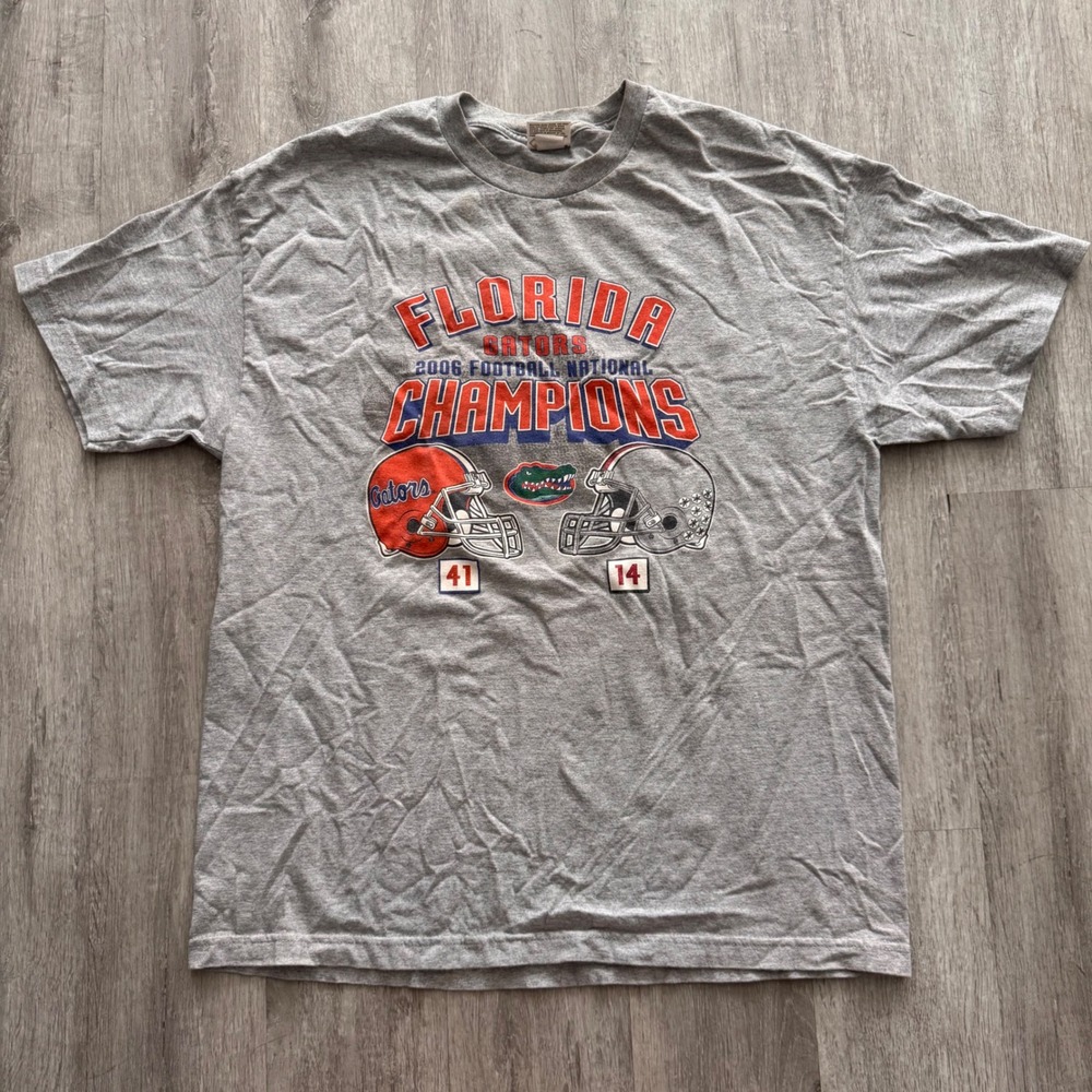 Florida Gators 2006 Football National Champions T-Shirt XL Gray TCX Apparel